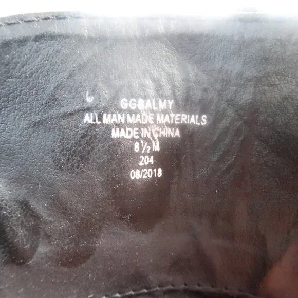 G by Guess Quilted Lace Up Biker Boots Sz 8.5 Black Buckle Grunge Combat Booties - Picture 9 of 14